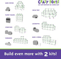 Crazy Forts Standard Edition, Purple, 69 pieces, Fort Building Kit for Kids, Indoor or Outdoor STEM Playhouse Construction Toy