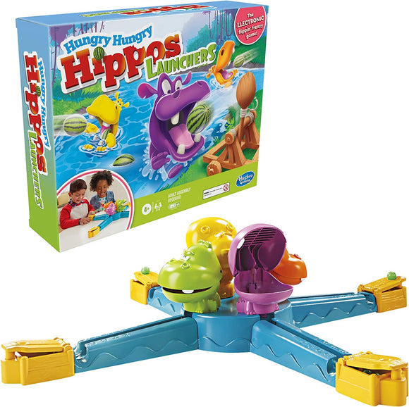 Hasbro Toys Hungry Hungry Hippos Launchers Game for Children Aged 4 and Up, Electronic Pre-School Game for 2-4 Players