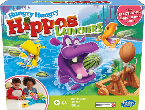 Hasbro Toys Hungry Hungry Hippos Launchers Game for Children Aged 4 and Up, Electronic Pre-School Game for 2-4 Players