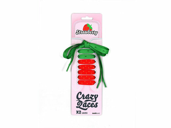 Crazy Laces Strawberry Green and Red Trainers Shoe Laces Cool Retro Unique Gift