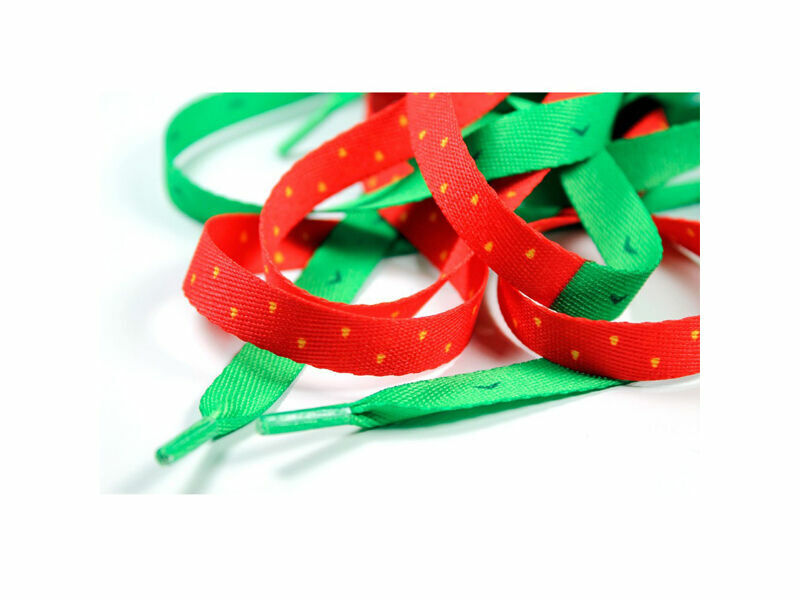 Crazy Laces Strawberry Green and Red Trainers Shoe Laces Cool Retro Unique Gift