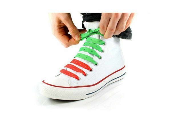 Crazy Laces Strawberry Green and Red Trainers Shoe Laces Cool Retro Unique Gift