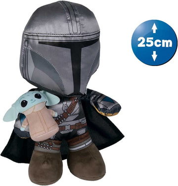 Mandalorian with Baby Yoda (Grogu) 25cm Plush Soft Toy - Simba Toys 6315875806 Star Wars - 0