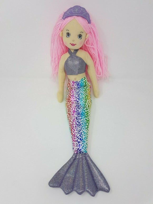 MERMAID 20" DOLL SOFT TOY GIFT STUNNING SPARKLE DESIGN LONG HAIR