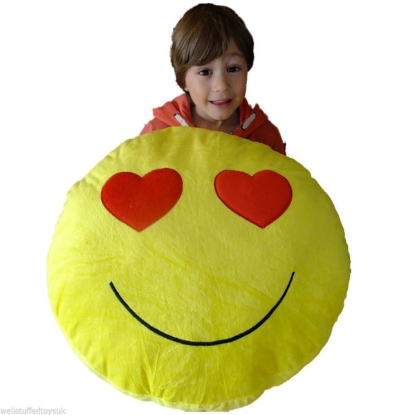 Huge XXL Giant Emoji Cushions - Smile Goofy PMSL Shades Heart Eyes