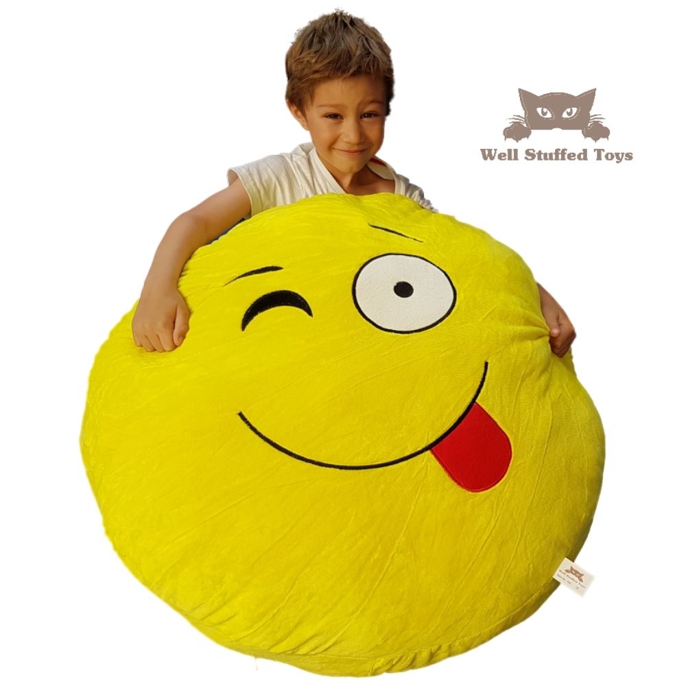 Huge XXL Giant Emoji Cushions Smile Goofy PMSL Shades Heart Eyes