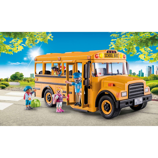 Playmobil City Life 71094 US School Bus Toy Bus with Flashing Lights