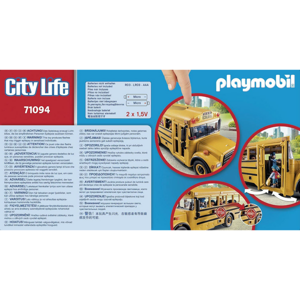 Playmobil City Life 71094 US School Bus Toy Bus with Flashing Lights