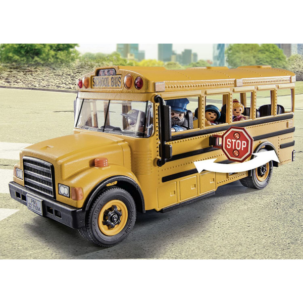 Playmobil City Life 71094 US School Bus Toy Bus with Flashing Lights