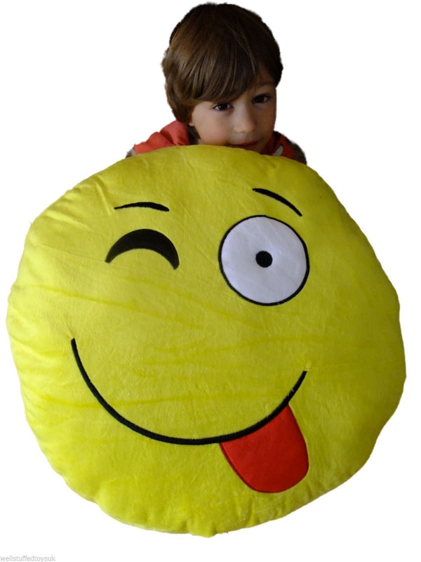 Huge XXL Giant Emoji Cushions - Smile Goofy PMSL Shades Heart Eyes