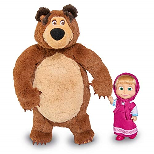 Box Damaged - Masha and the Bear Masha Doll 12cm and Bear 25cm, Nylon/A