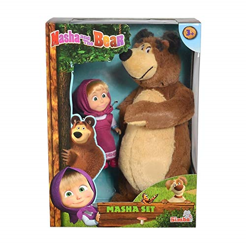Box Damaged - Masha and the Bear Masha Doll 12cm and Bear 25cm, Nylon/A