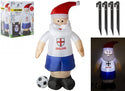 PMS Giant Inflatable Light up Santa in England Football Kit World Cup Christmas Decoration Self Inflating 1.8m Father Christmas Figure
