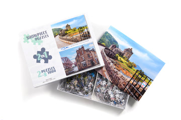 Scotland Jigsaw Puzzle - Eilean Donan Castle Loch Duich Highland and Forth Rail Bridge 2 x 1000 Piece Collection - 0
