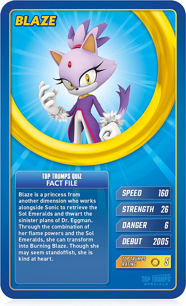 Sonic The Hedgehog Top Trumps Specials Card Game