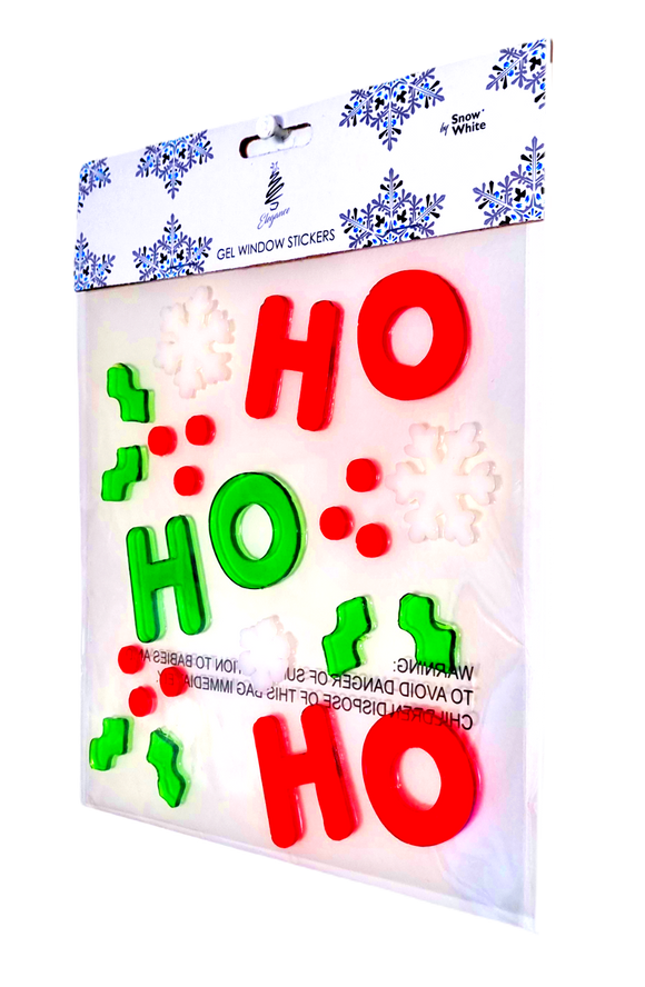 CHRISTMAS GEL WINDOW STICKERS  Removable No Mess - 5 Festive Designs - Sets of 3 Packs