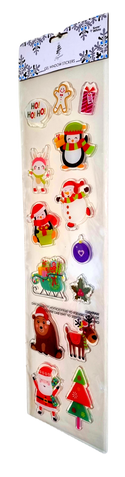 CHRISTMAS GEL WINDOW STICKERS  Removable No Mess - 5 Festive Designs - Sets of 3 Packs