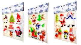 CHRISTMAS GEL WINDOW STICKERS  Removable No Mess - 5 Festive Designs - Sets of 3 Packs - 0