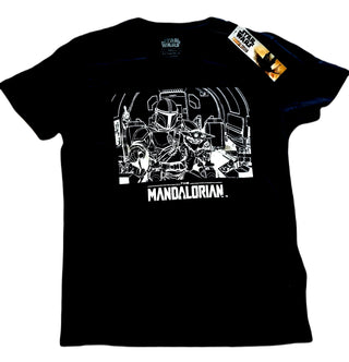 DiFuzed Official Mandalorian and Grogu Baby Yoda Black LARGE T-Shirt