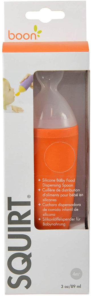 TOMY Boon SQUIRT Silicone Baby Food Dispensing Spoon | Feeding Spoon with Large Capacity Dispenser