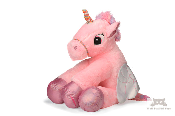 Huge Pink Unicorn With Wings Plush Toy Large 100 CM Cuddly Super Soft Gift