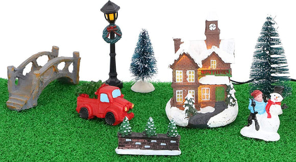 Christmas Village Scene Decoration Light Up Houses 4/7/12/25 pieces